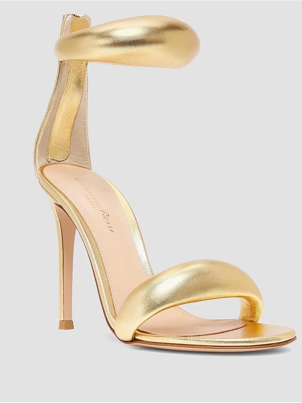 Bijoux Ankle-Strap Metallic Leather Stiletto Sandals